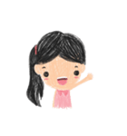 A lil girl with pink dress - crayon 2017（個別スタンプ：2）