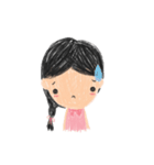 A lil girl with pink dress - crayon 2017（個別スタンプ：3）