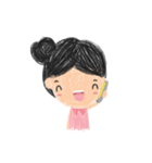 A lil girl with pink dress - crayon 2017（個別スタンプ：5）