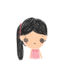 A lil girl with pink dress - crayon 2017（個別スタンプ：7）