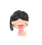 A lil girl with pink dress - crayon 2017（個別スタンプ：11）