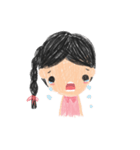 A lil girl with pink dress - crayon 2017（個別スタンプ：18）