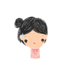 A lil girl with pink dress - crayon 2017（個別スタンプ：22）