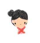 A lil girl with pink dress - crayon 2017（個別スタンプ：26）