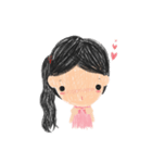 A lil girl with pink dress - crayon 2017（個別スタンプ：29）