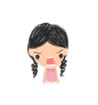 A lil girl with pink dress - crayon 2017（個別スタンプ：33）