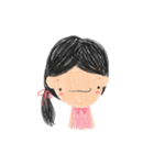 A lil girl with pink dress - crayon 2017（個別スタンプ：35）
