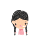 A lil girl with pink dress - crayon 2017（個別スタンプ：38）
