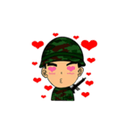 Military with military fans（個別スタンプ：18）