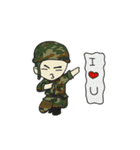 Military with military fans（個別スタンプ：27）