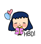 Roundcheeks girl（個別スタンプ：33）