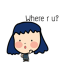 Roundcheeks Girl Eng Version（個別スタンプ：7）