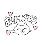 白色のねこスタンプ（個別スタンプ：2）