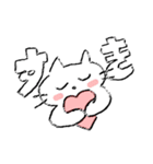 白色のねこスタンプ（個別スタンプ：3）