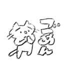 白色のねこスタンプ（個別スタンプ：4）