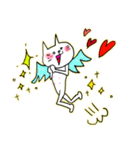 子守り白ねこと赤ちゃんとひよこ（個別スタンプ：16）
