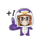 Purple in Penguin Costume（個別スタンプ：1）