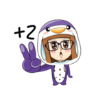 Purple in Penguin Costume（個別スタンプ：2）