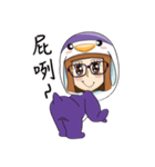 Purple in Penguin Costume（個別スタンプ：22）