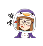 Purple in Penguin Costume（個別スタンプ：25）