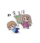 Boy girl and cat（個別スタンプ：29）