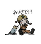 インコと作業員（個別スタンプ：2）