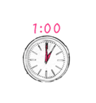 シンプルな時計と、時間にまつわることば（個別スタンプ：1）