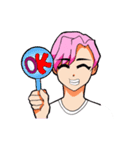 Pink Hair Boy（個別スタンプ：2）