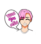 Pink Hair Boy（個別スタンプ：4）