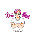 Pink Hair Boy（個別スタンプ：6）