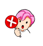 Pink Hair Boy（個別スタンプ：29）