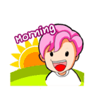 Pink Hair Boy（個別スタンプ：35）