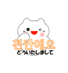 韓国語のかわいい白猫（韓国語と日本語）（個別スタンプ：13）
