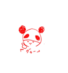 被り物パンダを被った人（個別スタンプ：3）