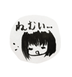 おんなのこ筆ペン（個別スタンプ：3）