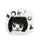 おんなのこ筆ペン（個別スタンプ：5）