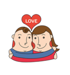 Curly hair couple（個別スタンプ：7）