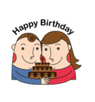 Curly hair couple（個別スタンプ：21）