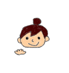 おだんごの女の子のスタンプ（個別スタンプ：1）