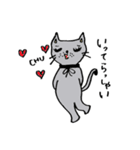 グレーの猫 mimi（個別スタンプ：3）