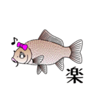 Girl fish sticker of carp fishing（個別スタンプ：1）