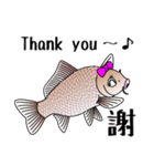 Girl fish sticker of carp fishing（個別スタンプ：6）