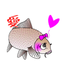 Girl fish sticker of carp fishing（個別スタンプ：11）