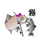 Girl fish sticker of carp fishing（個別スタンプ：18）