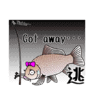Girl fish sticker of carp fishing（個別スタンプ：19）