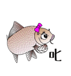 Girl fish sticker of carp fishing（個別スタンプ：40）
