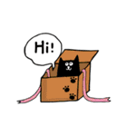 バイリンガルな黒猫ちゃんとやぎさん（個別スタンプ：1）