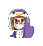 Purple in Penguin Costume(No subtitle)（個別スタンプ：4）
