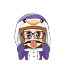 Purple in Penguin Costume(No subtitle)（個別スタンプ：7）