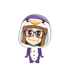 Purple in Penguin Costume(No subtitle)（個別スタンプ：9）